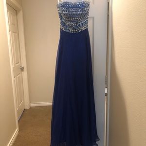 Blue Long Sherri Hill Prom Dress